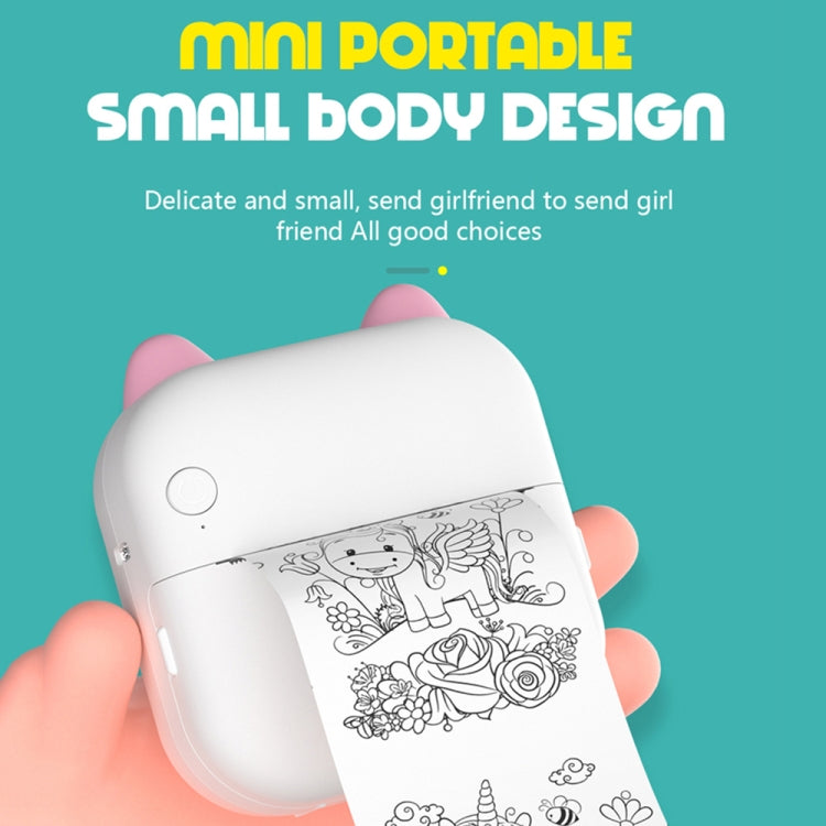 C26 Mini Portable Bluetooth Photo Label Thermal Printer, Spec: Pink+5 Stickers