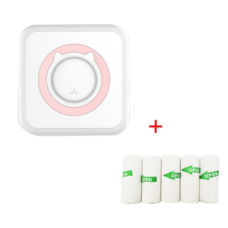 C15 Mini Student Bluetooth Inkless Photo Label Thermal Printer, Spec: Pink+5 Stickers