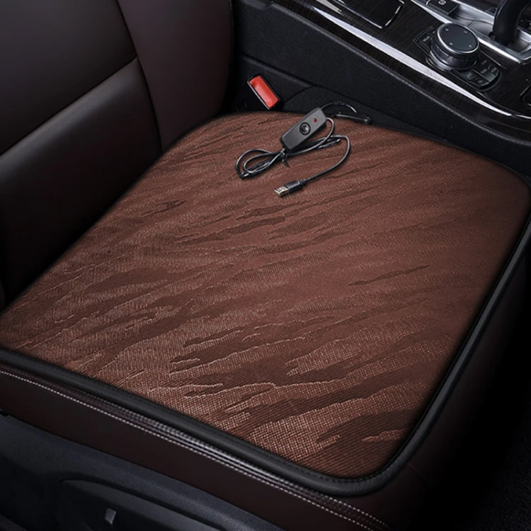 5V Car USB Interface Electric Heating Seat Cushion, Color: Coffee
