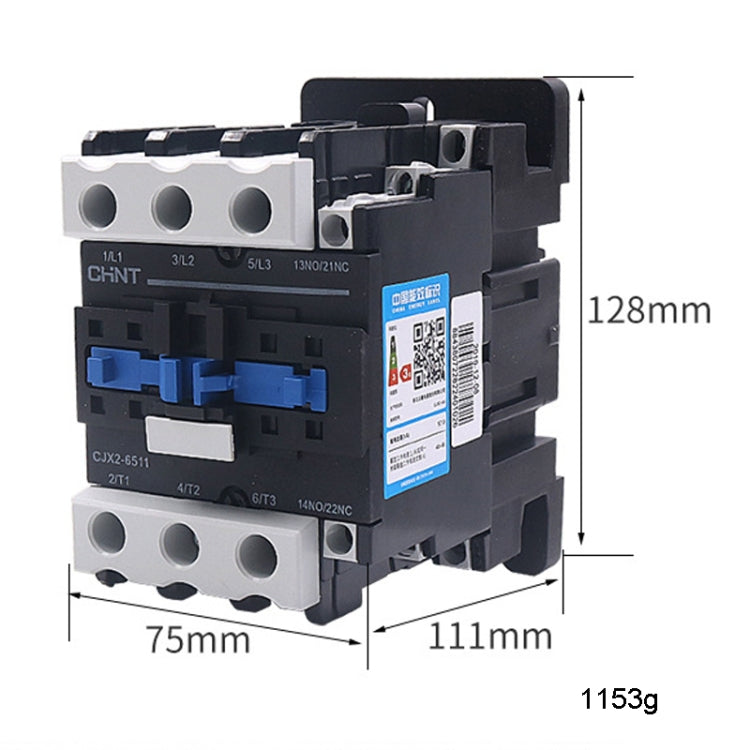 CHNT CJX2-6511 65A 220V Silver Alloy Contacts Multi-Purpose Single-Phase AC Contactor