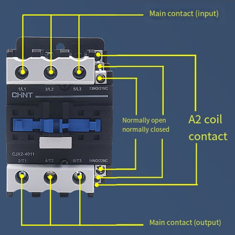 CHNT CJX2-9511 95A 220V Silver Alloy Contacts Multi-Purpose Single-Phase AC Contactor