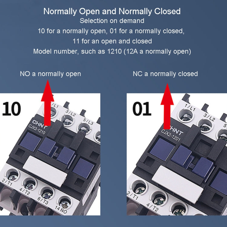 CHNT CJX2-3210 32A 220V Silver Alloy Contacts Multi-Purpose Single-Phase AC Contactor