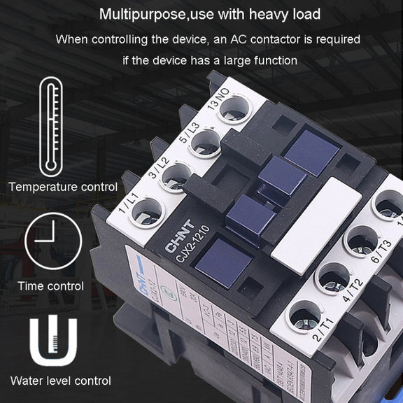 CHNT CJX2-3210 32A 220V Silver Alloy Contacts Multi-Purpose Single-Phase AC Contactor