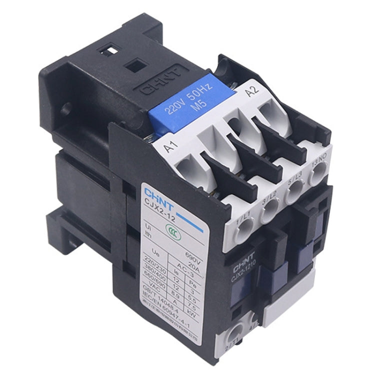 CHNT CJX2-1201 12A 220V Silver Alloy Contacts Multi-Purpose Single-Phase AC Contactor