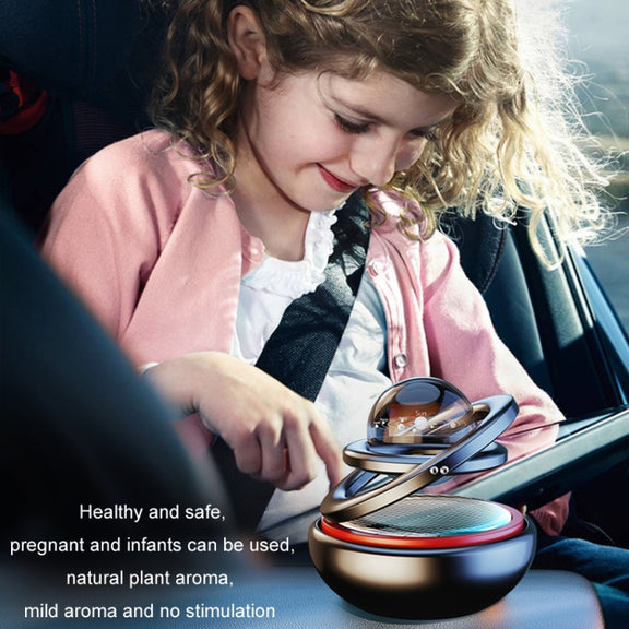Interstellar Vast Solar Rotating Car Aromatherapy Ornaments, Color: Gold