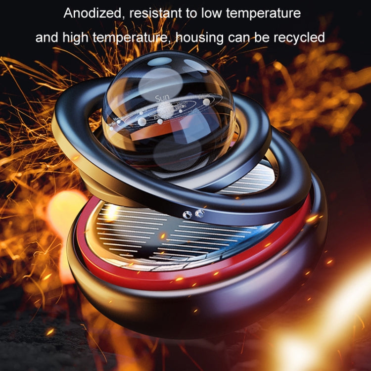 Interstellar Vast Solar Rotating Car Aromatherapy Ornaments, Color: Gold