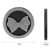 Car Multifunctional Anti-slip Coaster with Diamond Bow Crystal(White)