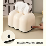 Cloud Tissue Box Tabletop Cream Style Wall Hanging Plastic Napkins Holder(White)