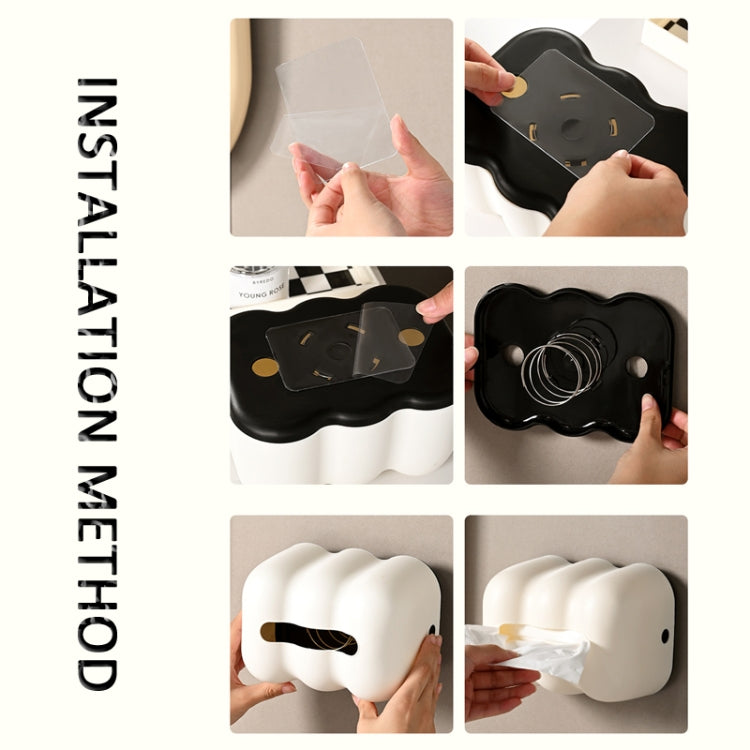 Cloud Tissue Box Tabletop Cream Style Wall Hanging Plastic Napkins Holder(White)