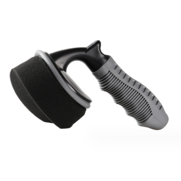 Durable Car Tire Waxing Curved Sponge Brush(Sponge+Handle)