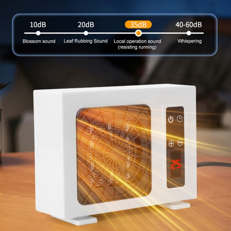 600W Desktop Electric Heater PTC Fast Heating Energy Saving Warm Fan With Remote Control(US Plug)