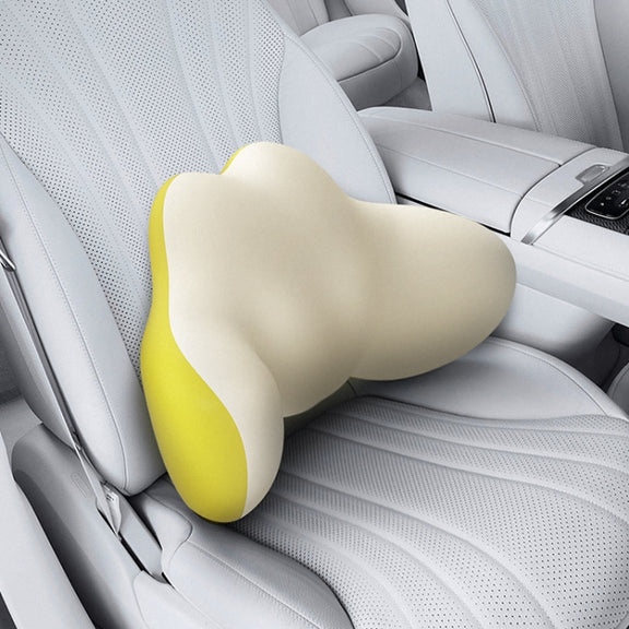 Multi-Function Lumbar Massager Car Cervical Hot Waist Massage Pillow, Specification: Plug-in Model Yellow