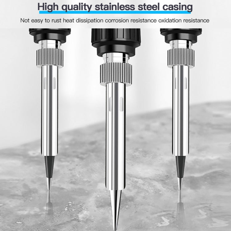 10pcs/ Set  80W Internal Heating Welding Digital Display Soldering Iron Temperature Adjustment Set, Model: Red EU Plug