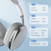 P9 Pro Max HiFi Sound Effect Noise Reduction Wireless Bluetooth Headset(Blue)
