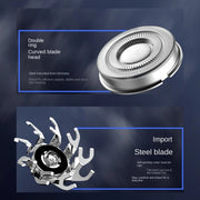 Double-head Mini Magnetic Shaver Portable Men Electric Shaver(Silver Black)
