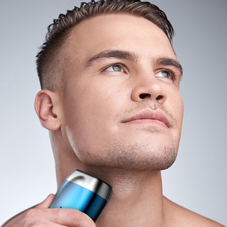 Double-head Mini Magnetic Shaver Portable Men Electric Shaver(Silver Black)