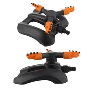 Three-prong Sprinkler Garden Lawn Rotating Sprinkler(Orange)