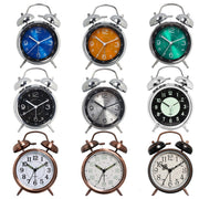 4.5 Inch Electroplated Metal Ring Bell Alarm Clock Quartz Clock With Night Light ?, Style: Black