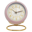 Round Metal Clock Silent Children Electronic Alarm Clock with Light(Pink) - Novelty Clock by PMc TechLife | Online Shopping South Africa | PMc TechLife | Buy Now Pay Later Mobicred