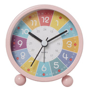 Children Educational Alarm Clock Desktop Mute Small Clock With Night Light, Style: Pink