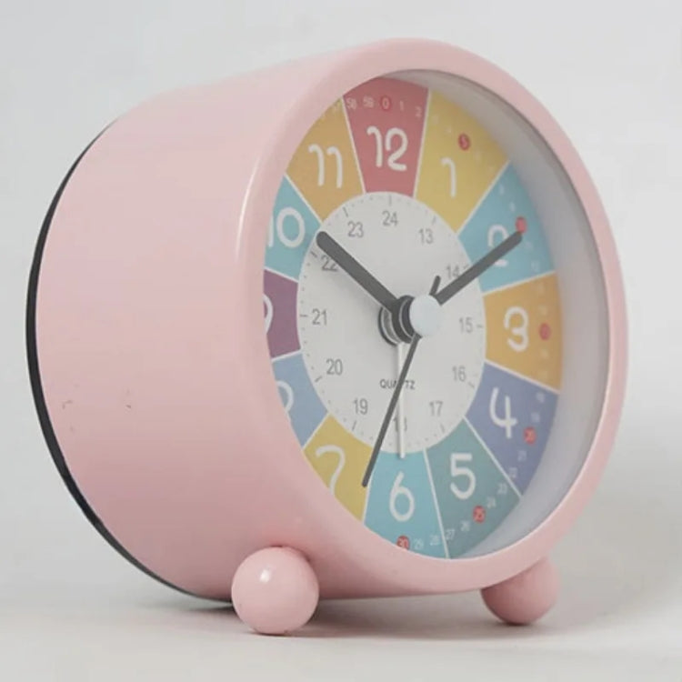 Children Educational Alarm Clock Desktop Mute Small Clock With Night Light, Style: Yellow