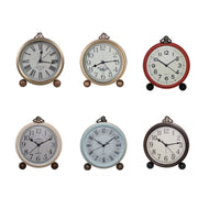 Retro Iron Alarm Clock Simple Desktop Quartz Clock, Style: Dark Red