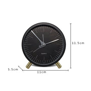 Metal Quartz Alarm Clock Simple Silent Desktop Round Pointer Living Room Clock(Green)