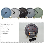 Metal Quartz Alarm Clock Simple Silent Desktop Round Pointer Living Room Clock(Green)