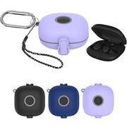 For Beats Fit Pro Switch Type Anti-fall Earphone Protective Case with Buckle Lanyard(Blue)
