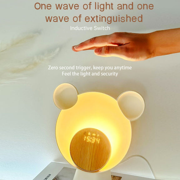 Night Light Smart Speaker Wireless Charging Atmosphere Light Alarm Clock(White)
