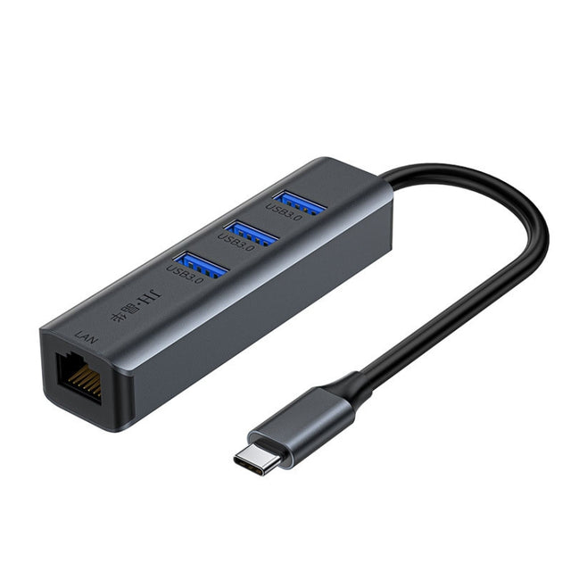 JINGHUA Gigabit LAN Converter For Computer External Driverless Network Card, Specification: Type-C Four Port