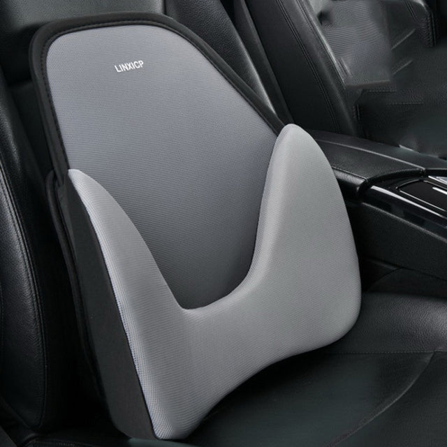 LINXICP 3 In 1 Car Seat Lumbar Cushion Summer Special Memory Foam Breathable Car Back Pad(Gray)