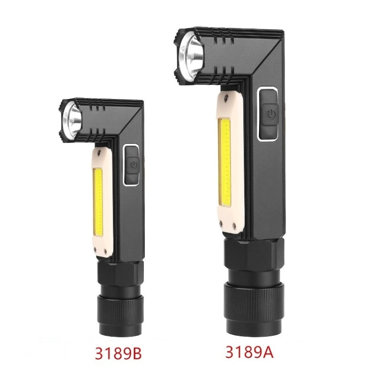 XPG+COB Red White Light USB Rechargeable Folding Strong Light Flashlight, Style: 3189A Large