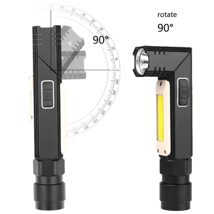 XPG+COB Red White Light USB Rechargeable Folding Strong Light Flashlight, Style: 3189A Large