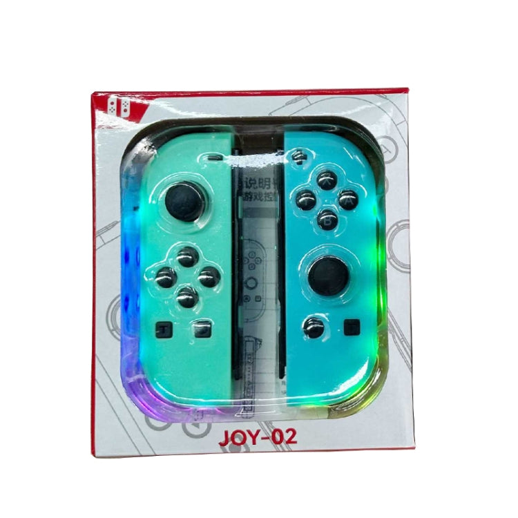 JOY-02 Gaming Left And Right Handle With RGB Lights Body Feel Bluetooth Gamepad For Switch / Switch OLED / Switch Pro / Switch Lite / Switch Joycon(Blue Red)