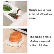 Multifunctional Whale-shaped Foldable Kitchen Fruit and Vegetable Draining Basket(Yellow Blue)