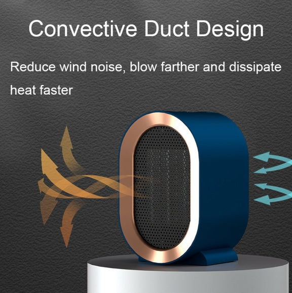 Small Desktop Electric Heater Home PTC Instant Energy-saving Heater, Spec: UK Plug(Blue)