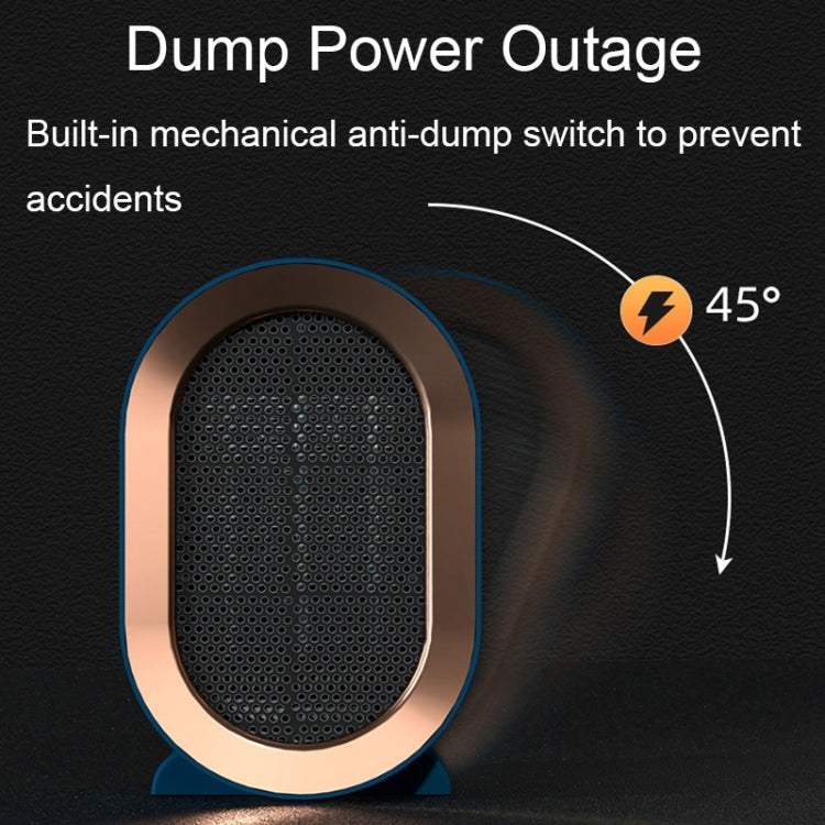 Small Desktop Electric Heater Home PTC Instant Energy-saving Heater, Spec: UK Plug(Blue)