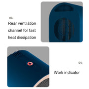 Small Desktop Electric Heater Home PTC Instant Energy-saving Heater, Spec: UK Plug(Blue)