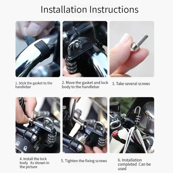 Motorcycle Helmet Anti-Theft Lock Fixed Helmet Combination Padlock, Color: Silver