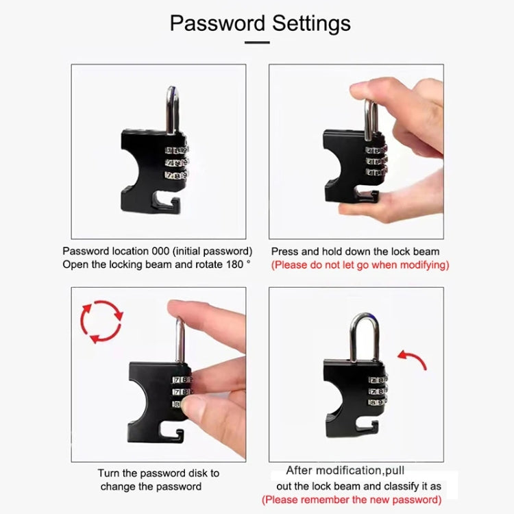 Motorcycle Helmet Anti-Theft Lock Fixed Helmet Combination Padlock, Color: Silver