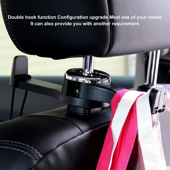 Car Back Seat Double Hook Phone Holder, Color: Black