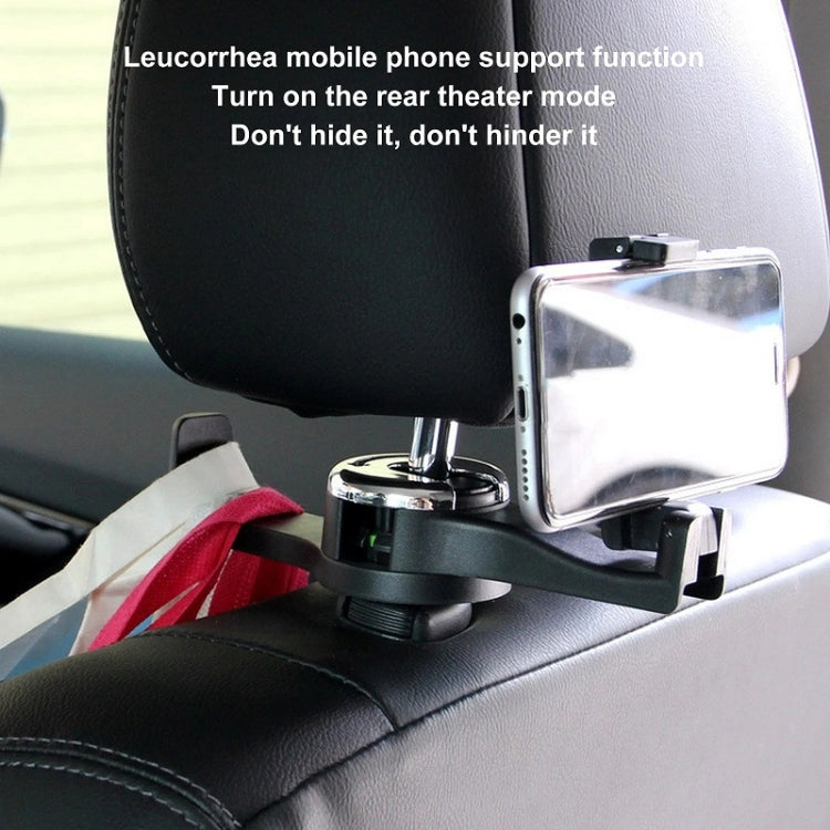 Car Back Seat Double Hook Phone Holder, Color: Black