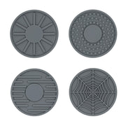 4pcs/set 6.8x0.3cm Car Anti-slip Silicone Water Coaster Storage Interior, Color: Gray