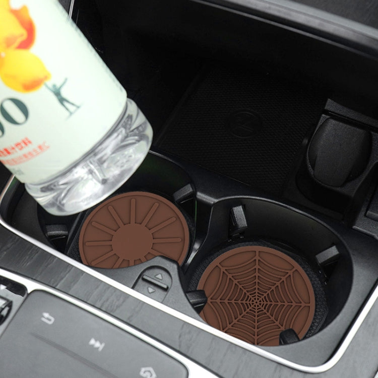 4pcs/set 6.8x0.3cm Car Anti-slip Silicone Water Coaster Storage Interior, Color: Green