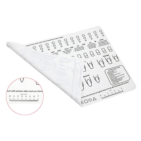 40x30x0.06cm Silicone Manicure Pads Palette Practice Table Mats(Transparent)