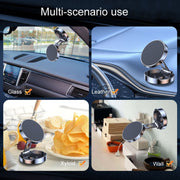 Magnetic Car Phone Holder Automobile Rotatable Multifunctional Folding Stands(Black)