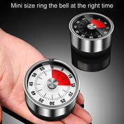 Kitchen Stainless Steel Mechanical Timer Student Time Management Reminder Baking Alarm Clock(Black)