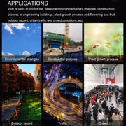 4K Time-Lapse Camera Microlight Full Color Night Vision Security Recording Construction Site Time-Lapse Camera(Black)