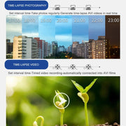 4K Time-Lapse Camera Microlight Full Color Night Vision Security Recording Construction Site Time-Lapse Camera(Black)